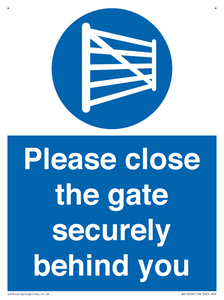 Please close the gate securely behind you